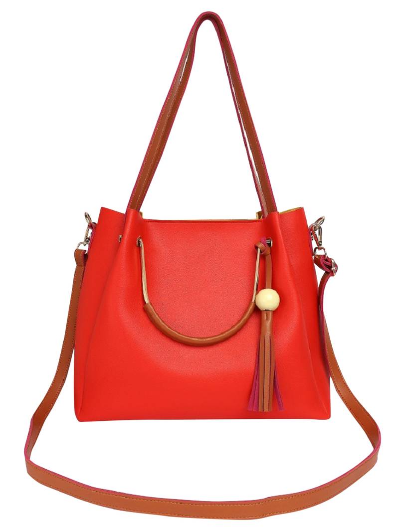Lychee Bags Womens Lyla Red Pu  Shoulder Bag With Inner Sling Bag