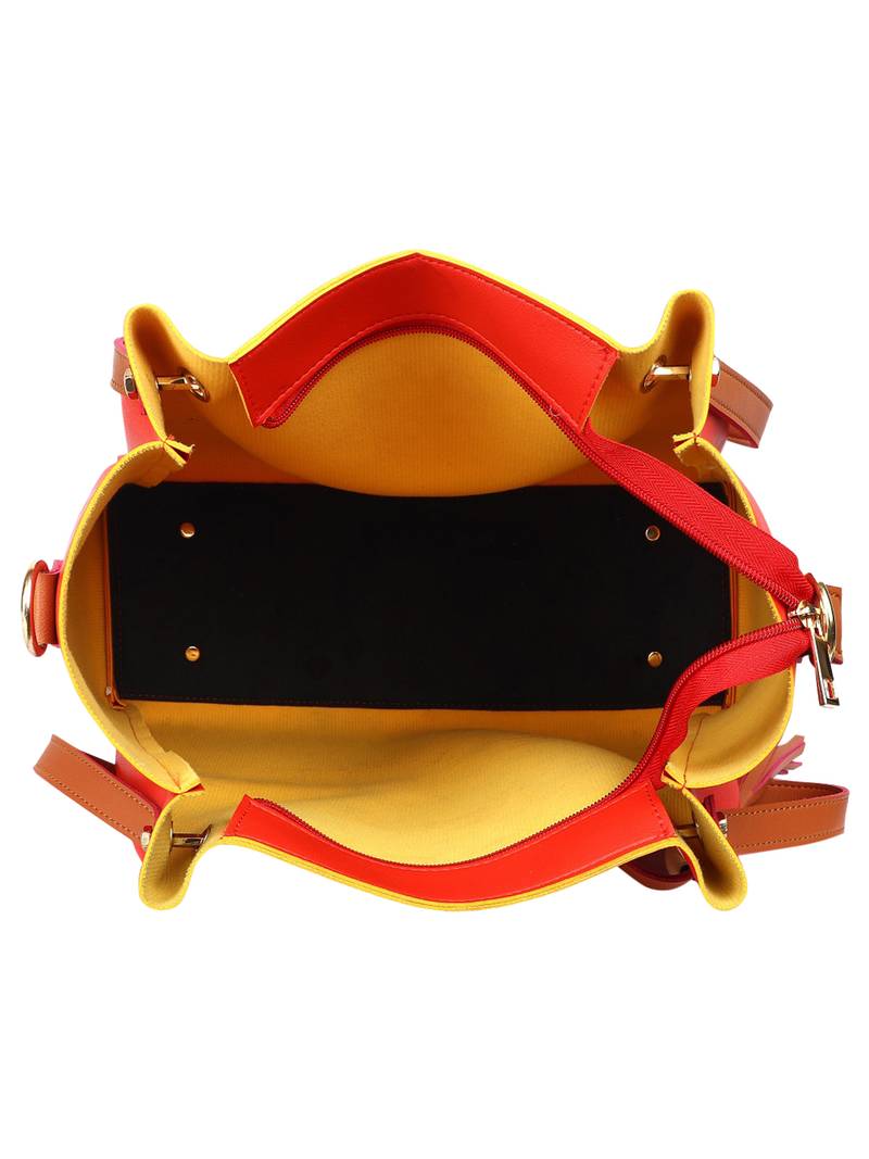 Lychee Bags Womens Lyla Red Pu  Shoulder Bag With Inner Sling Bag