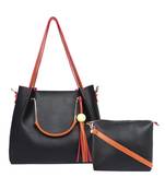 Lychee Bags Womens Lyla Black Pu Shoulder Bag With Inner Sling Bag