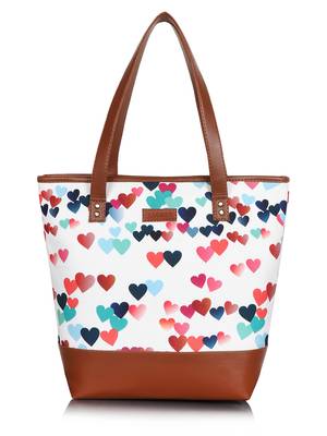 Lychee Bags Canvas multicolor Heart Printed  Shopper Bag 1