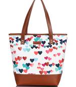 Lychee Bags Canvas multicolor Heart Printed  Shopper Bag