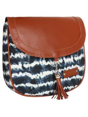 Lychee Bags Canvas Blue Printed Sling Bag 2