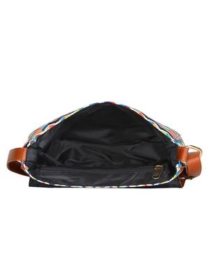 Lychee Bags Canvas Multicolor Zig-Zag Printed Sling Bag 4