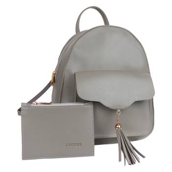 Lychee Bags PU Grey Backpack for Girls 1
