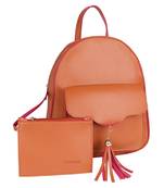 Lychee Bags PU Tan Backpack for Girls