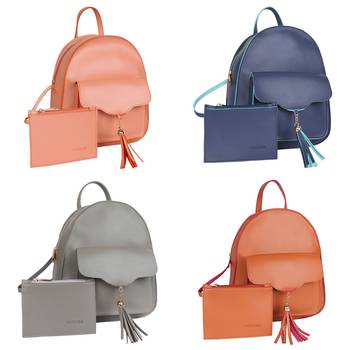 Lychee Bags PU Tan Backpack for Girls 5