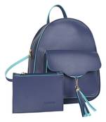 Lychee Bags PU Blue Backpack for Girls