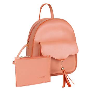 Lychee Bags PU Peach Backpack for Girls 1