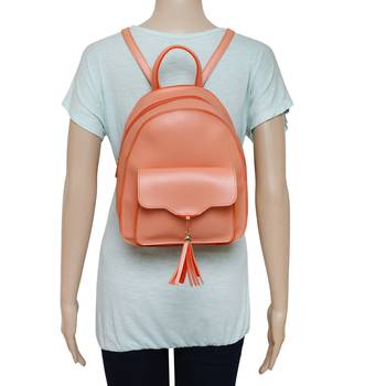 Lychee Bags PU Peach Backpack for Girls 5