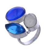 Multicolour Gem Stone German Silver  Ring