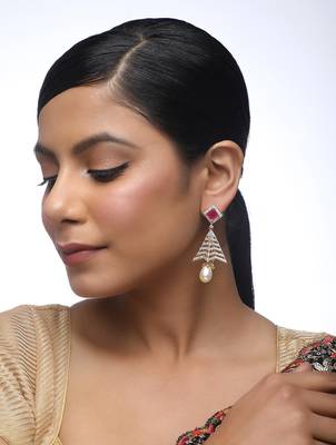 Maroon Diamond Jhumki 1