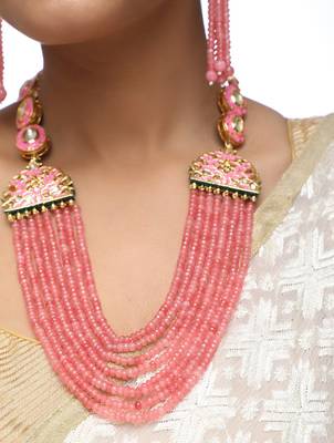 Pink Neckpiece With Earrings 2