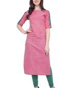 Pink plain cotton kurti