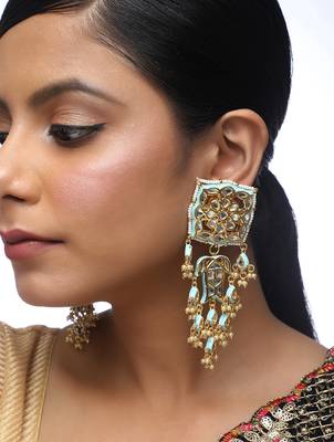 Kundan Square Earrings 2