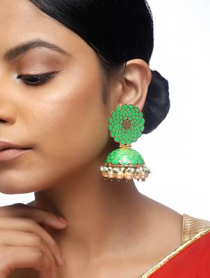 Green Enamel Jhumkay 2