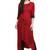 Red embroidered rayon kurti