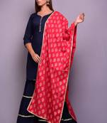 Blue plain cotton kurta sets