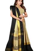 Silver Plain Art Silk Saree With Blouse