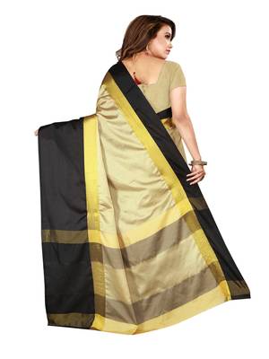 Silver Plain Art Silk Saree With Blouse 2