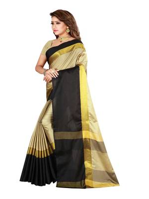 Silver Plain Art Silk Saree With Blouse 3