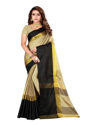 Silver Plain Art Silk Saree With Blouse 4