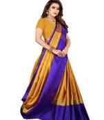 Mustard Plain Art Silk Saree With Blouse