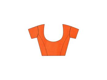 Orange Plain Art Silk Saree With Blouse 5