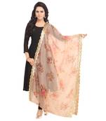 Fabric and Lace Digital print with Embroidery Border and Butta Design Organza Tissue Dupatta