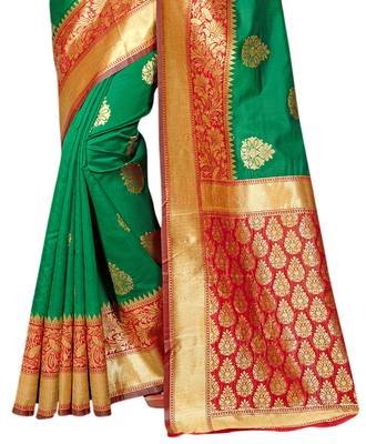 Multicolor Woven Banarasi Art Silk Saree With Blouse 3
