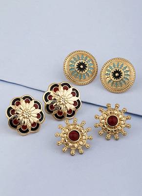 Set Of Three Ethnic Beauty Studs 1