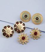 Set Of Three Ethnic Beauty Studs
