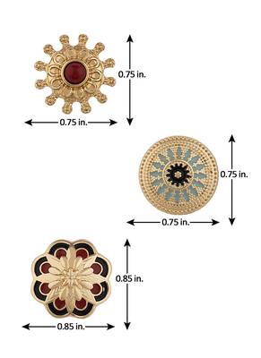 Set Of Three Ethnic Beauty Studs 4