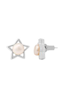 Pearl Adorned Dainty Star Earrings 3