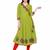 Parrot-green plain cotton ethnic-kurtis