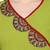 Parrot-green plain cotton ethnic-kurtis