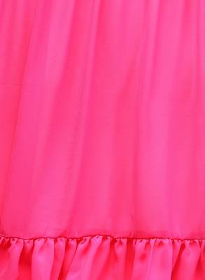 Inddus Pink Georgette Solid Ruffle Saree 4
