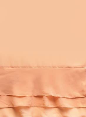 Inddus Peach Georgette Solid Ruffle Saree 4