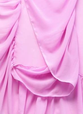 Inddus Lilac Georgette Solid Ruffle Saree 4
