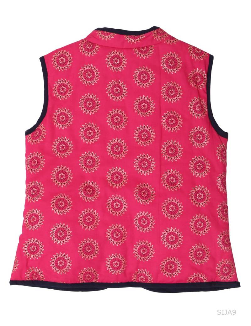 Sanganeri Print Reversible Jacket