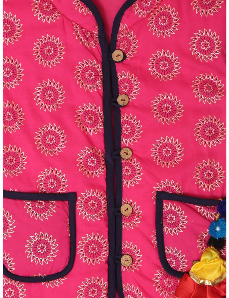 Sanganeri Print Reversible Jacket