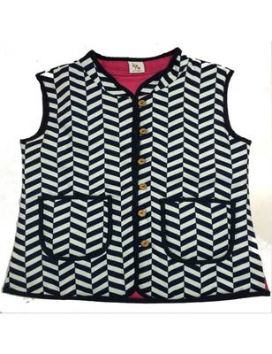 Sanganeri Print Reversible Jacket 1