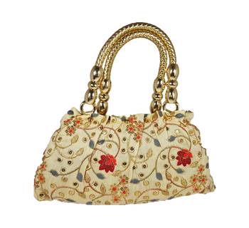 Prosper Ethnic Silk Purse Hand Bag With Embroidery Work Multicolour For Women And Girls 1