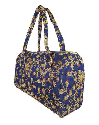 Prosper Ethnic Silk Purse Hand Bag With Embroidery Work Multicolour For Women And Girls 2