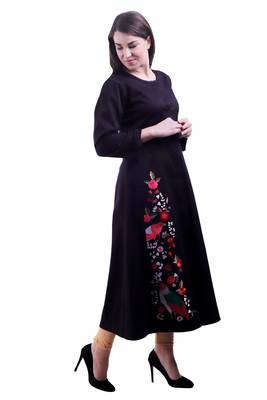 Black Embroidered Cotton Kurti 2