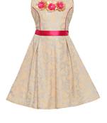 Pink Woven Nylon Kids-Frocks