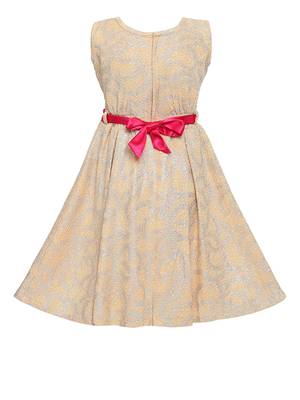 Pink Woven Nylon Kids-Frocks 2