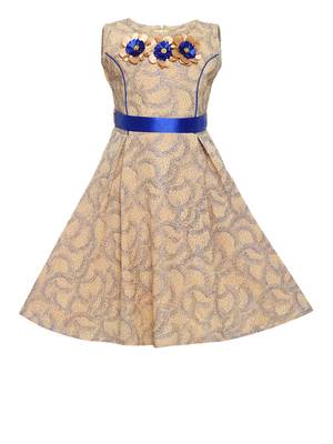 Blue Woven Nylon Kids-Frocks 1
