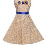 Blue Woven Nylon Kids-Frocks