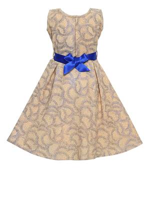 Blue Woven Nylon Kids-Frocks 2