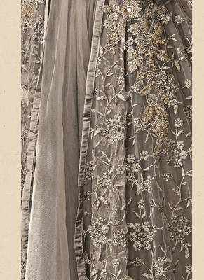Grey Embroidered Net Salwar 4